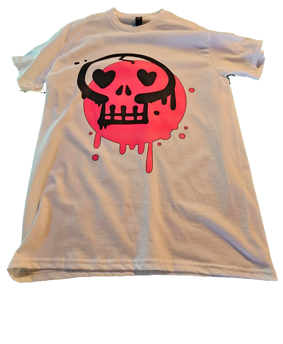 Pink Spray Skull Shirt